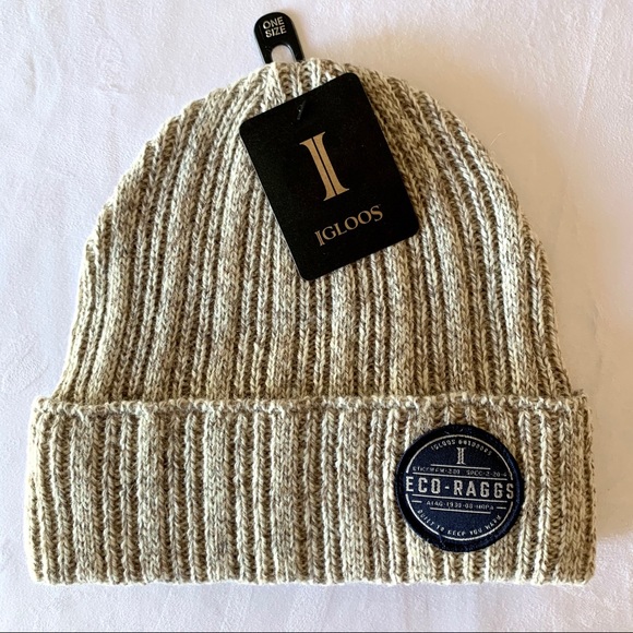 Oatmeal Igloos Outdoors Eco-Raggs ragg wool beanie - Picture 2 of 9